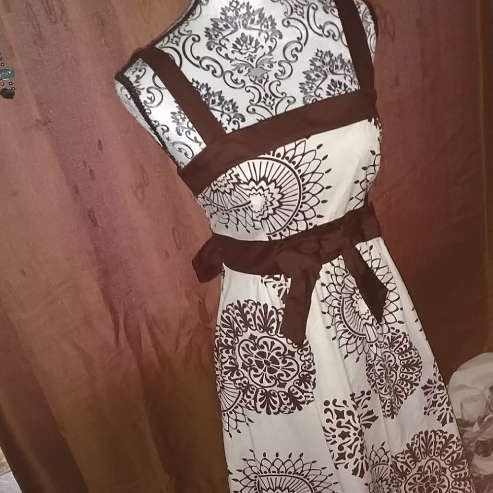 Ruby Rox Tulle Bottom Brown & White Snowflake Party Dress 7